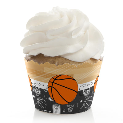 Nothin' But Net - Basketball - Baby Shower Decorations - Party Cupcake Wrappers - Set of 12