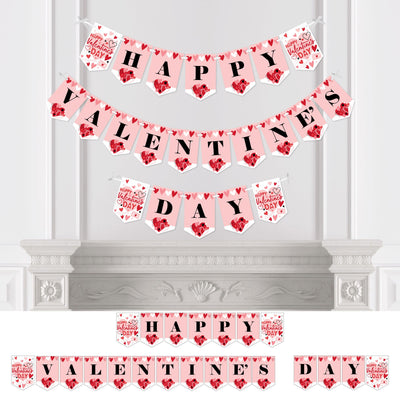 Happy Valentine's Day - Valentine Hearts Party Bunting Banner - Party Decorations - Happy Valentine's Day