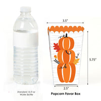Fall Pumpkin - Halloween or Thanksgiving Party Favor Popcorn Treat Boxes - Set of 12