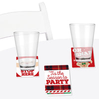 Jolly Santa Claus - Funny Christmas Party Decorations - Drink Coasters - Set of 6