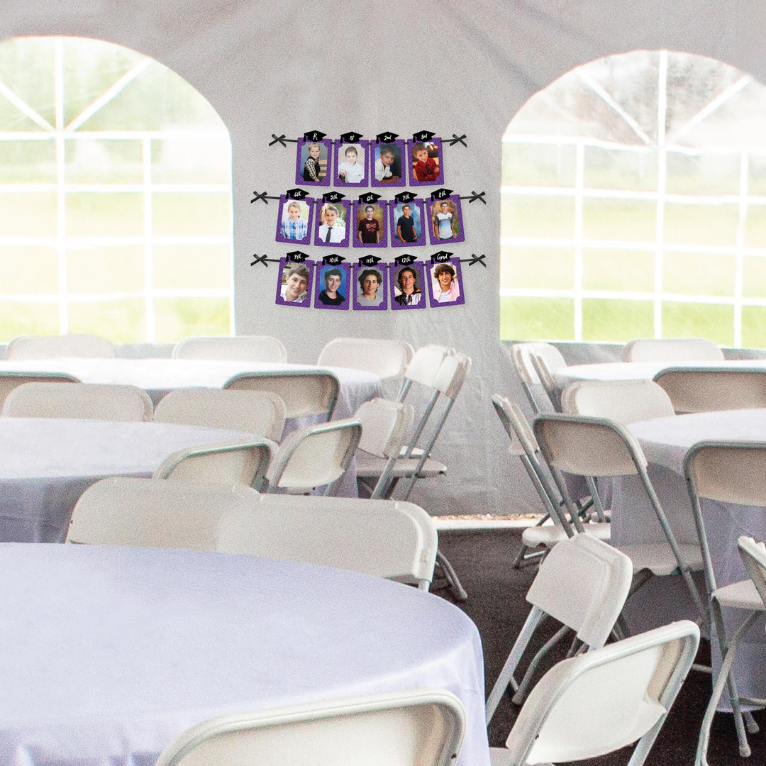 Purple Grad - Best is Yet to Come - DIY Purple Graduation Party Decor - K-12 School Picture Display - Photo Banner