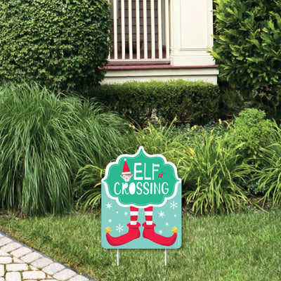 Elf Squad - Outdoor Lawn Sign - Kids Elf Christmas and Birthday Party Yard Sign - 1 Piece