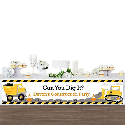 Dig It - Construction Party Zone - Personalized Banner