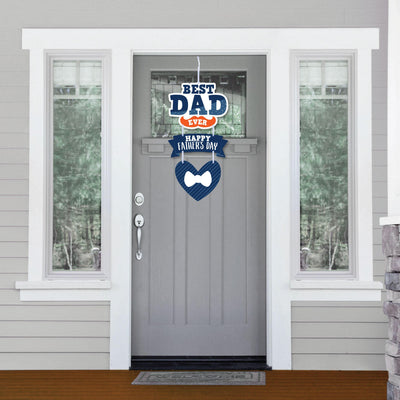 Happy Father's Day - Hanging Porch We Love Dad Party Outdoor Decorations - Front Door Decor - 3 Piece Sign