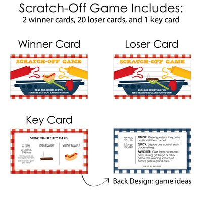 Fire Up the Grill - Summer BBQ Picnic Party Game Scratch Off Cards - 22 Count