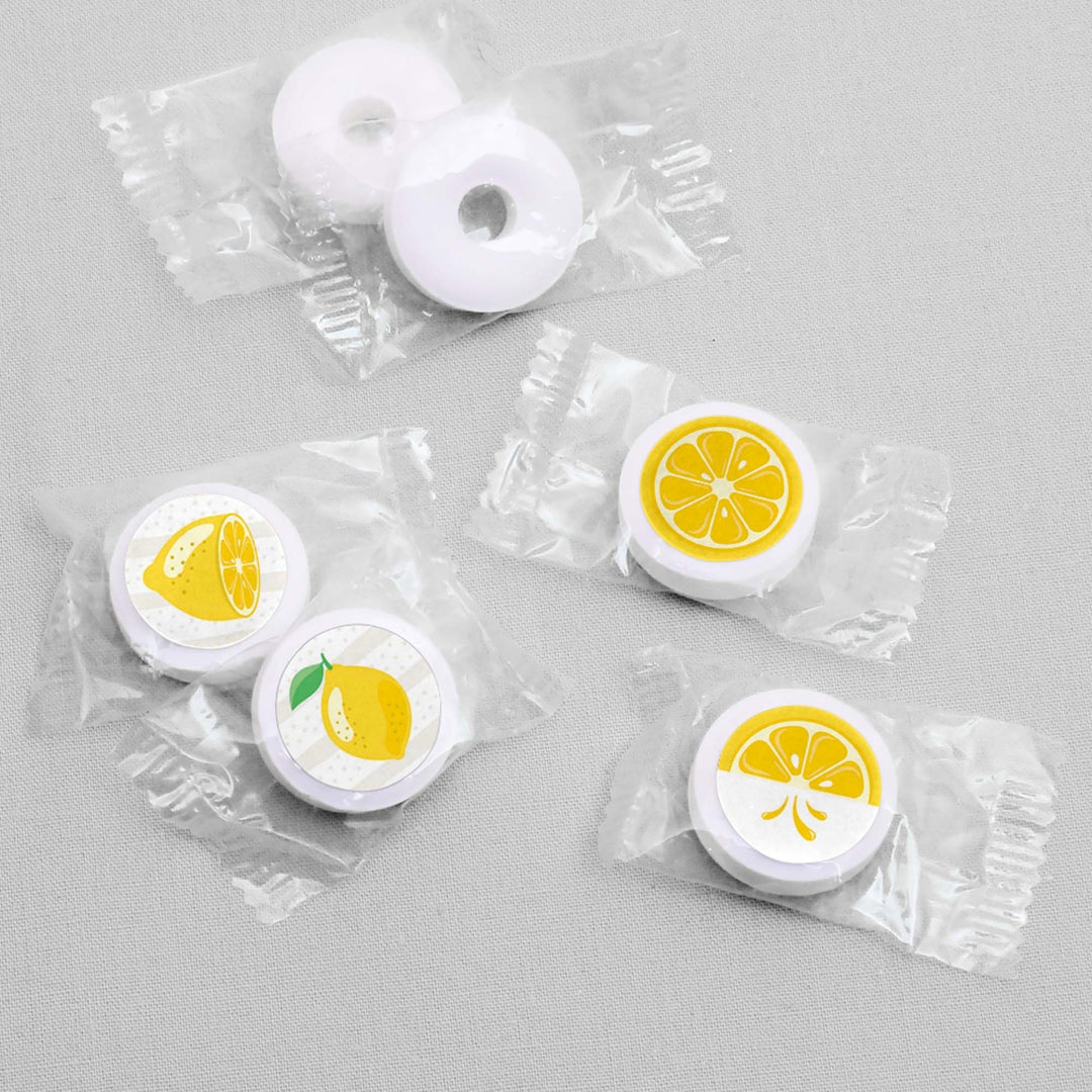 So Fresh - Lemon - Citrus Lemonade Party Round Candy Sticker Favors - Labels Fit Hershey's Kisses - 108 ct