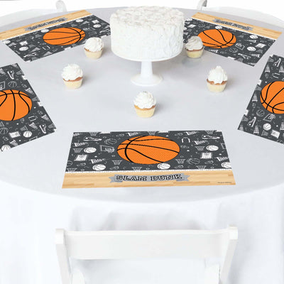 Nothin' But Net - Basketball - Paper Birthday Party Coloring Sheets - Activity Placemats - Set of 16