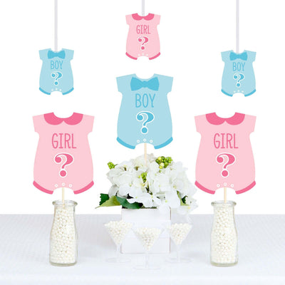Gender Reveal - Baby Bodysuit Decorations DIY Party Essentials - Set of 20