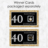 Adult 40th Birthday - Gold - Birthday Party Game Scratch Off Cards - 22 ct