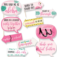 Funny Pink Flamingo - Party Like a Pineapple - 10 Piece Baby, Birthday or Bridal Party Photo Booth Props Kit
