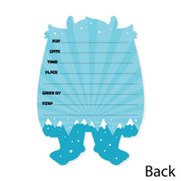 Yeti to Party - Shaped Fill-In Invitations - Abominable Snowman Party or Birthday Party Invitation Cards with Envelopes - Set of 12