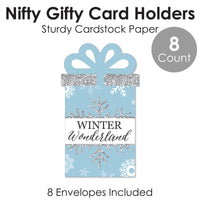Winter Wonderland - Snowflake Holiday Party and Winter Wedding Money and Gift Card Sleeves - Nifty Gifty Card Holders - Set of 8