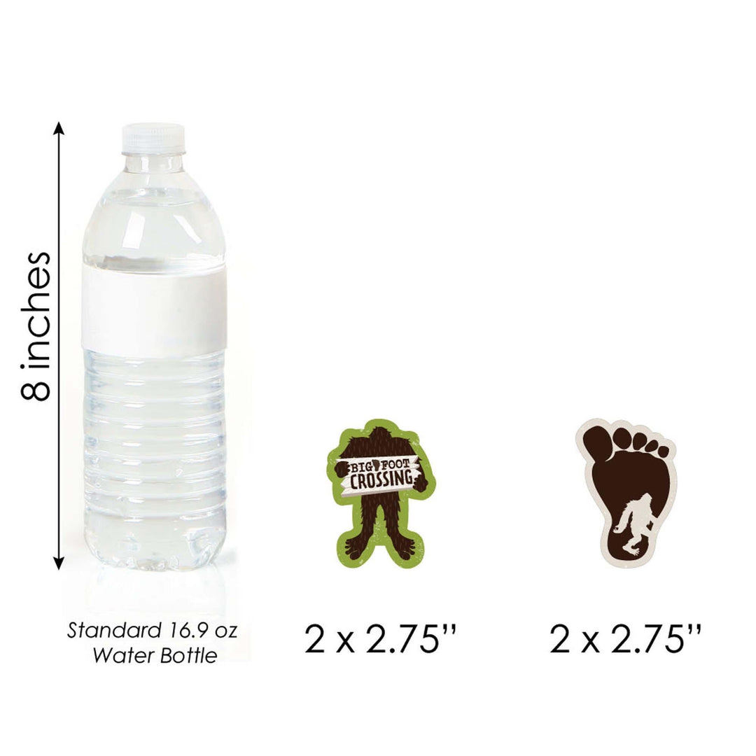 Sasquatch Crossing - Dessert Cupcake Toppers - Bigfoot Party or Birthday Party Clear Treat Picks - Set of 24