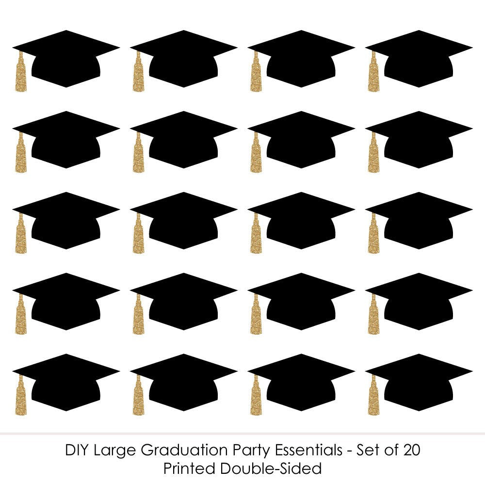 Grad Cap Large Essentials - 20 Ct