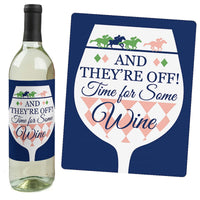 Kentucky Horse Derby - Horse Race Party Decorations for Women and Men - Wine Bottle Label Stickers - Set of 4