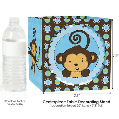 Blue Monkey Boy - Baby Shower or Birthday Party Centerpiece and Table Decoration Kit