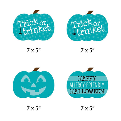 Teal Pumpkin - Pumpkin Decorations DIY Halloween Allergy Friendly Trick or Trinket Essentials - Set of 20
