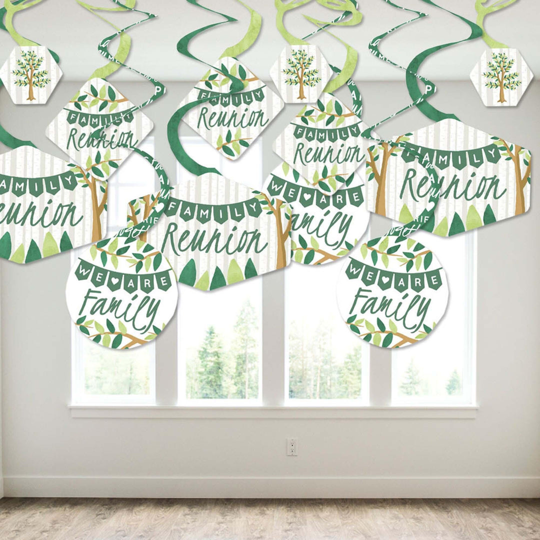 Family Tree Reunion - Family Gathering Party Hanging Decor - Party Decoration Swirls - Set of 40