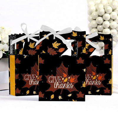 Give Thanks - Thanksgiving Party Favor Boxes - Set of 12