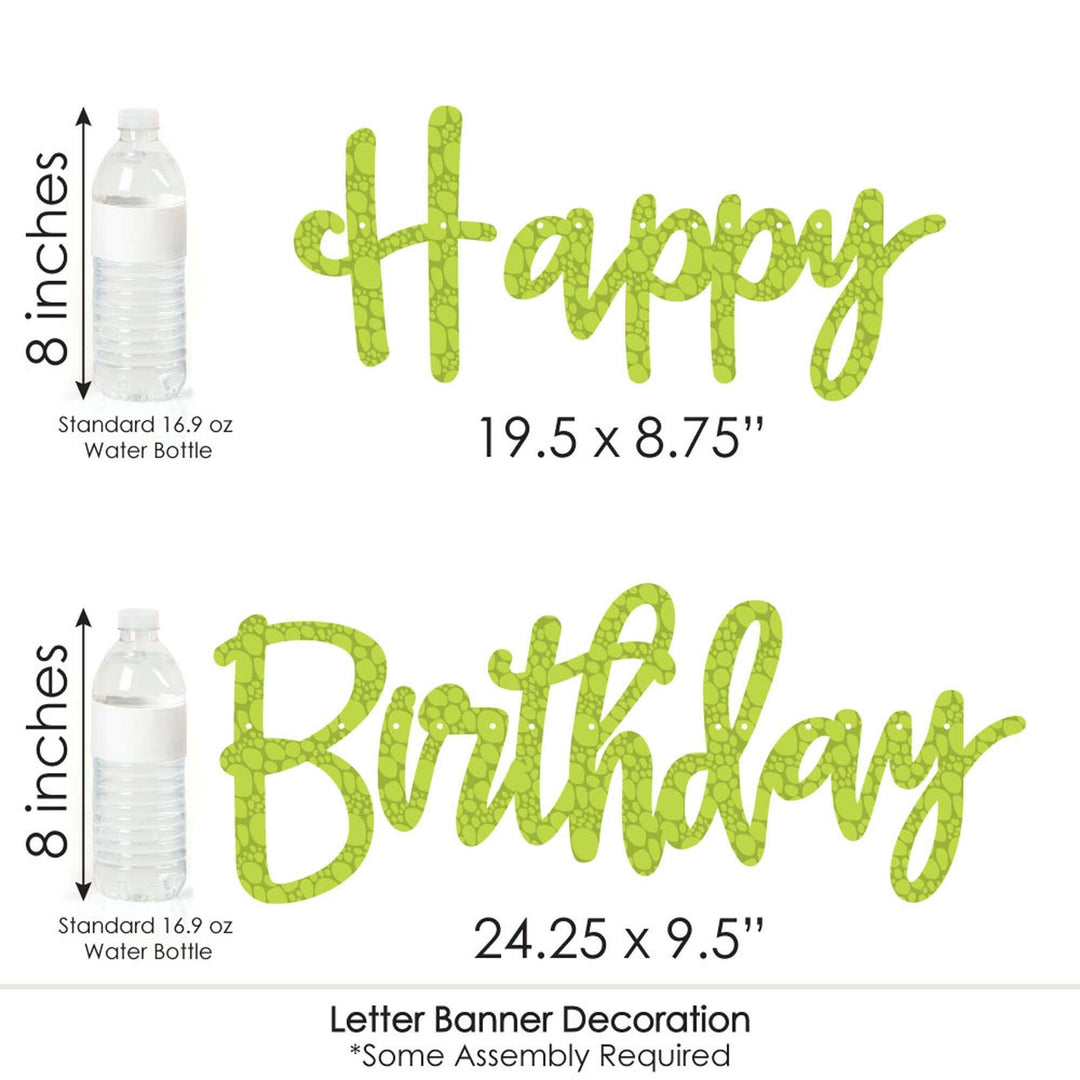Roar Dinosaur - Dino Mite T-Rex Birthday Party Letter Banner Decoration - 36 Banner Cutouts and Happy Birthday Banner Letters