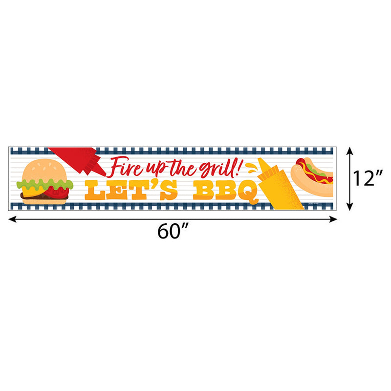 Fire Up the Grill - Summer BBQ Picnic Party Decorations Party Banner