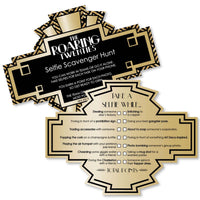 Roaring 20's - Selfie Scavenger Hunt - 1920s Art Deco Party Game - Set of 12
