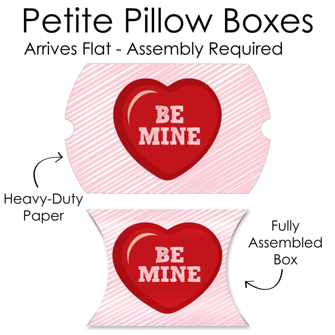 Conversation Hearts - Favor Gift Boxes - Valentine's Day Party Petite Pillow Boxes - Set of 20