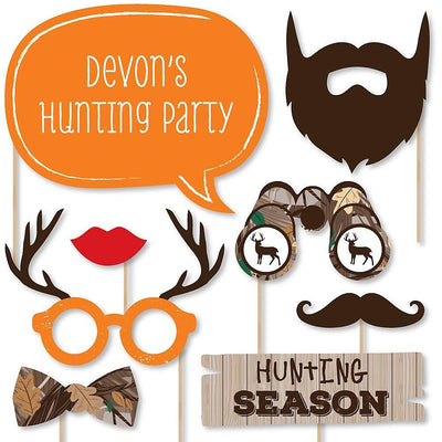 Gone Hunting - Deer Hunting Camo Baby Shower or Birthday Party Photo Booth Props Kit - 20 Count