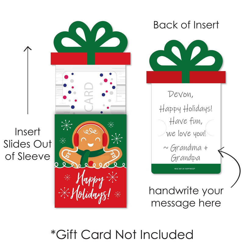 Gingerbread Christmas - Gingerbread Man Holiday Party Money and Gift Card Sleeves - Nifty Gifty Card Holders - Set of 8
