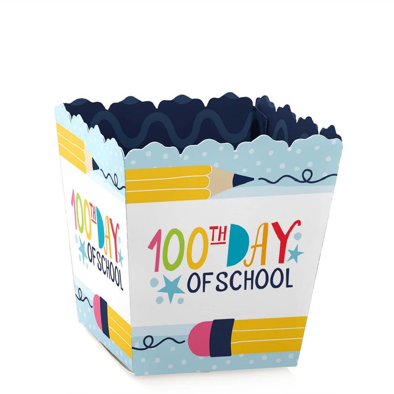 Happy 100th Day of School - Party Mini Favor Boxes - 100 Days Party Treat Candy Boxes - Set of 12