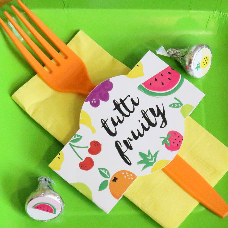 Tutti Fruity - DIY Frutti Summer Baby Shower or Birthday Party Wrappers - 15 ct