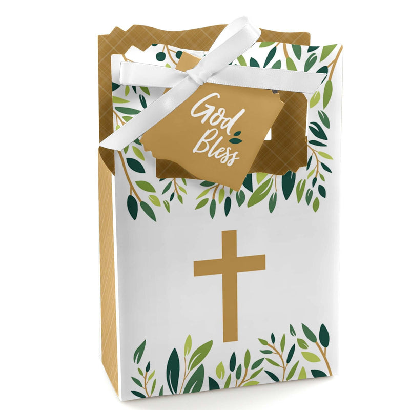 Elegant Cross - Religious Party Favor Boxes - Set of 12