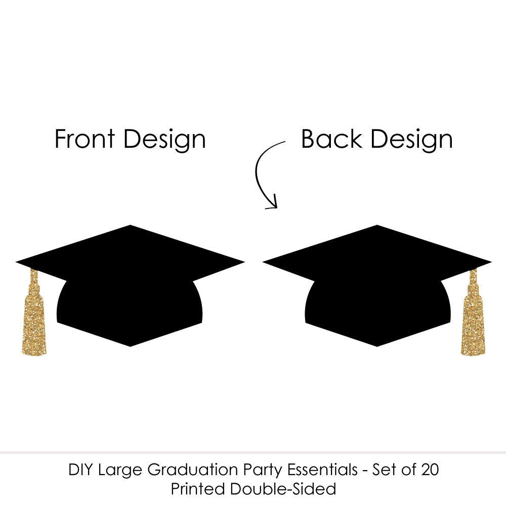 Grad Cap Large Essentials - 20 Ct