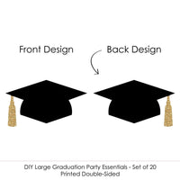 Grad Cap Large Essentials - 20 Ct