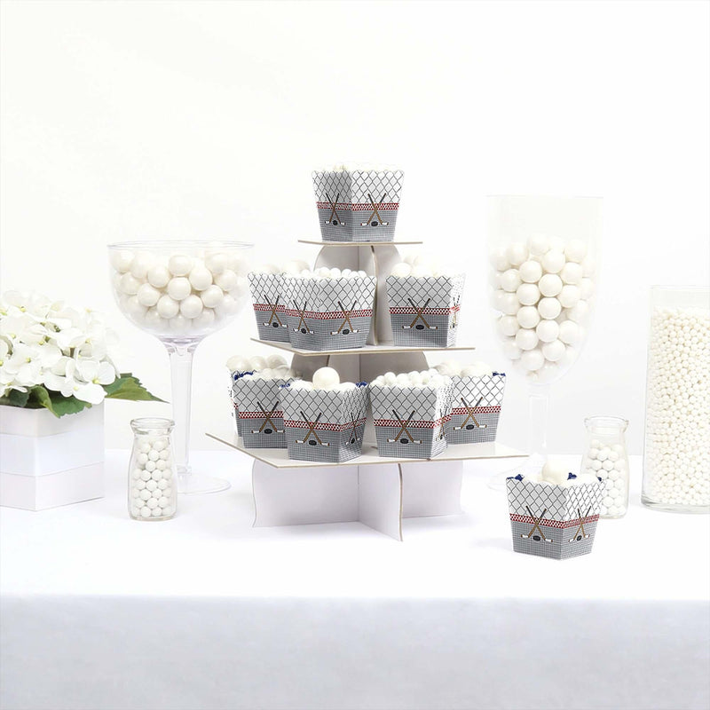 Shoots & Scores! - Hockey - Party Mini Favor Boxes - Baby Shower or Birthday Party Treat Candy Boxes - Set of 12