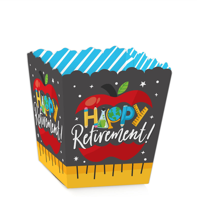 Teacher Retirement - Party Mini Favor Boxes - Happy Retirement Party Treat Candy Boxes - Set of 12