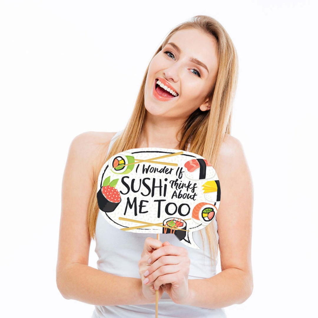 Funny Let's Roll - Sushi - 10 Piece Japanese Party Photo Booth Props Kit