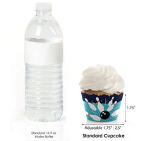 Strike Up the Fun - Bowling - Baby Shower or Birthday Decorations - Party Cupcake Wrappers - Set of 12