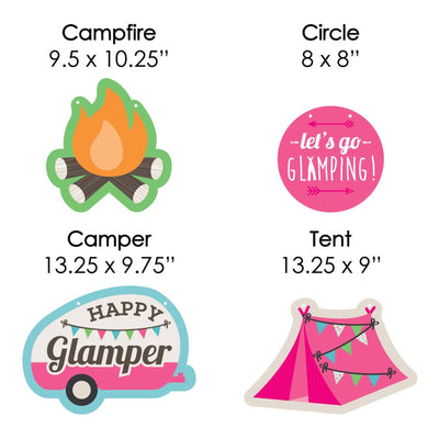 Hanging Let's Go Glamping - Outdoor Camp Glamp Party or Birthday Party Hanging Porch & Tree Yard Decorations - 10 Pieces