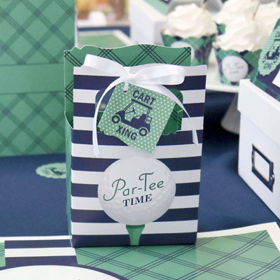 Par-Tee Time - Golf - Birthday or Retirement Party Favor Boxes - Set of 12