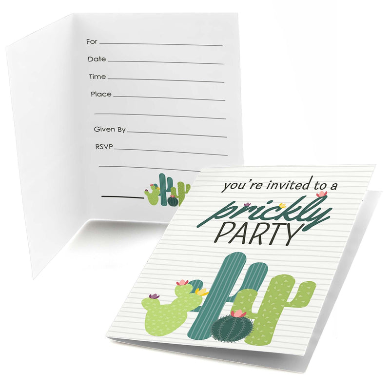 Prickly Cactus Party - Fill in Fiesta Party Invitations - 8 ct