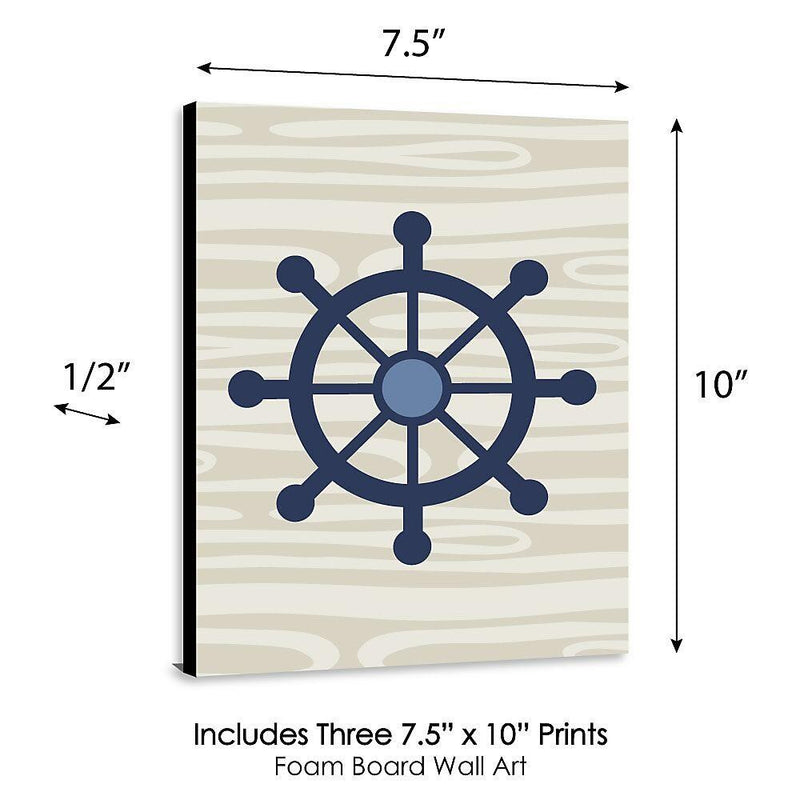 Ahoy - Nautical - Boy Nursery Wall Art & Kids Room Decor - 7.5 x 10 inches - Set of 3 Prints