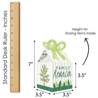 Family Tree Reunion - Square Favor Gift Boxes - Family Gathering Party Bow Boxes - Set of 12