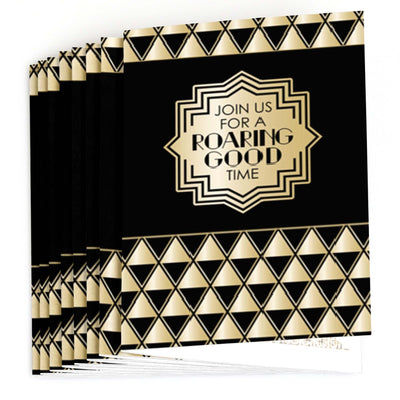 Roaring 20's - Set of 8 Fill In 1920s Art Deco Jazz Party Invitations