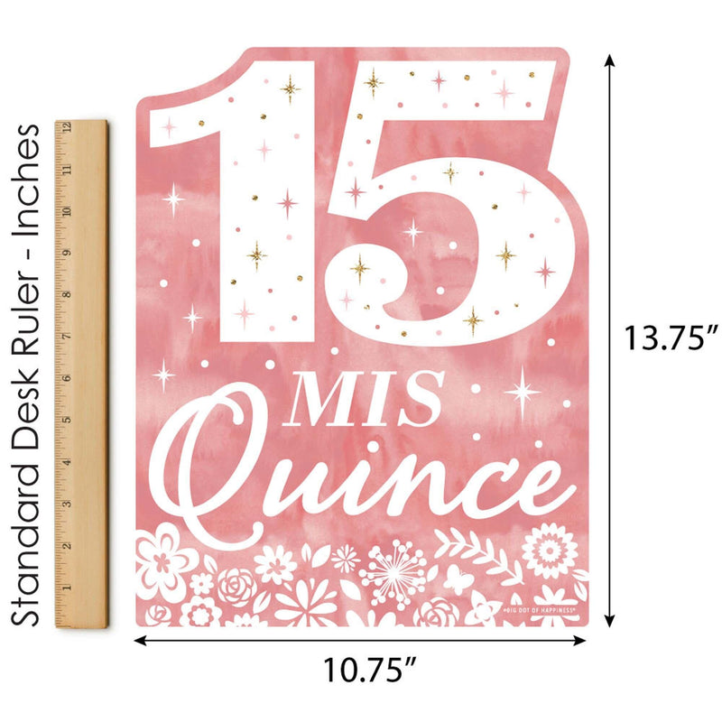 Mis Quince Anos - Outdoor Lawn Sign - Quinceanera Sweet 15 Birthday Party Yard Sign - 1 Piece