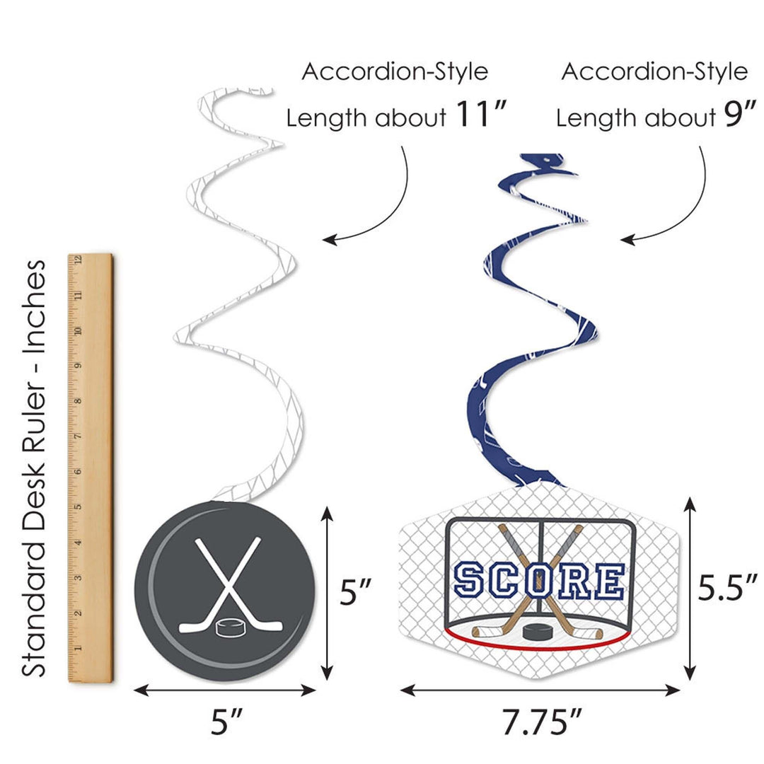 Shoots & Scores! - Hockey - Baby Shower or Birthday Party Hanging Decor - Party Decoration Swirls - Set of 40