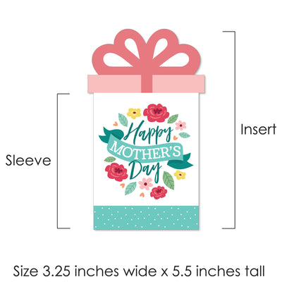 Colorful Floral Happy Mother's Day - We Love Mom Party Money and Gift Card Sleeves - Nifty Gifty Card Holders - Set of 8