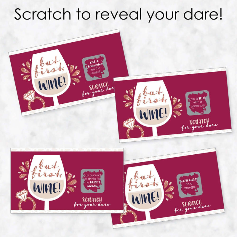 Vino Before Vows - Winery Bridal Shower or Bachelorette Party Game Scratch Off Dare Cards - 22 Count