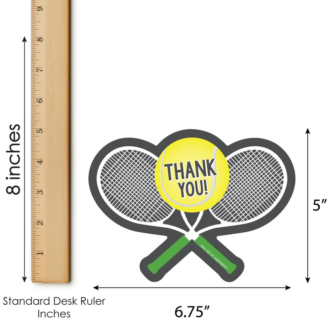 You Got Served - Tennis - Shaped Thank You Cards - Baby Shower or Tennis Ball Birthday Party Thank You Note Cards with Envelopes - Set of 12