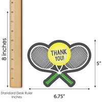 You Got Served - Tennis - Shaped Thank You Cards - Baby Shower or Tennis Ball Birthday Party Thank You Note Cards with Envelopes - Set of 12
